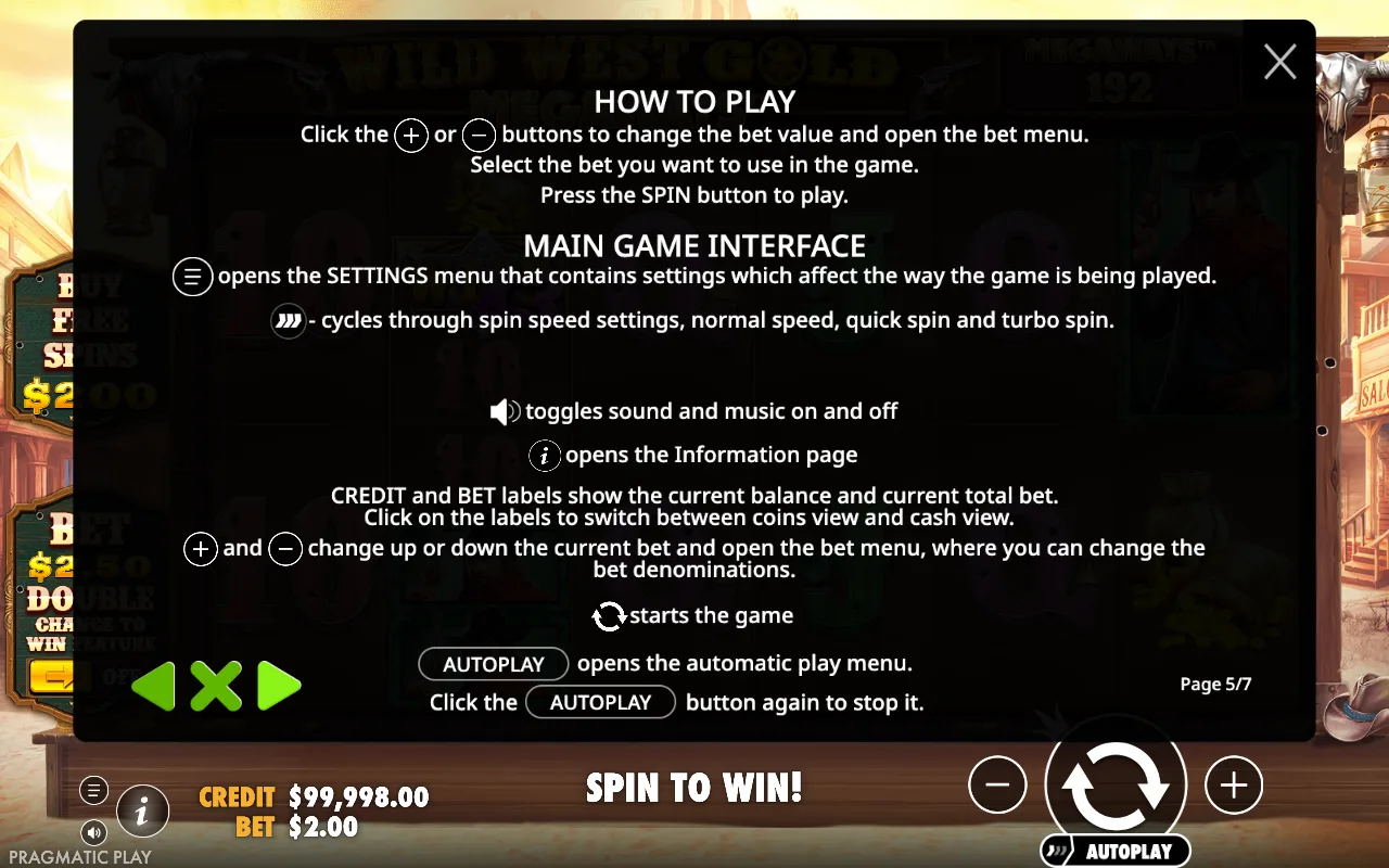 How to play — Wild West Gold Megaways