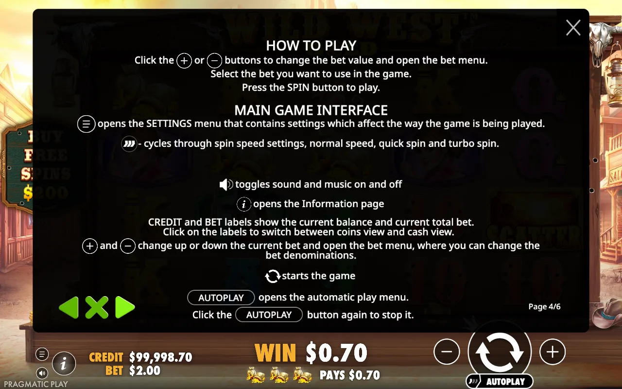How to play — Wild West Gold