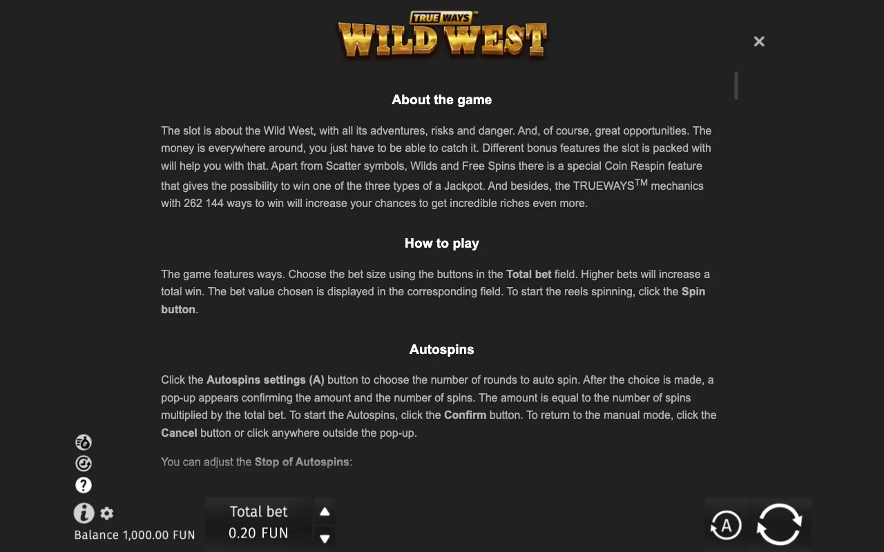 Game rules, page 6 — Wild West TrueWays