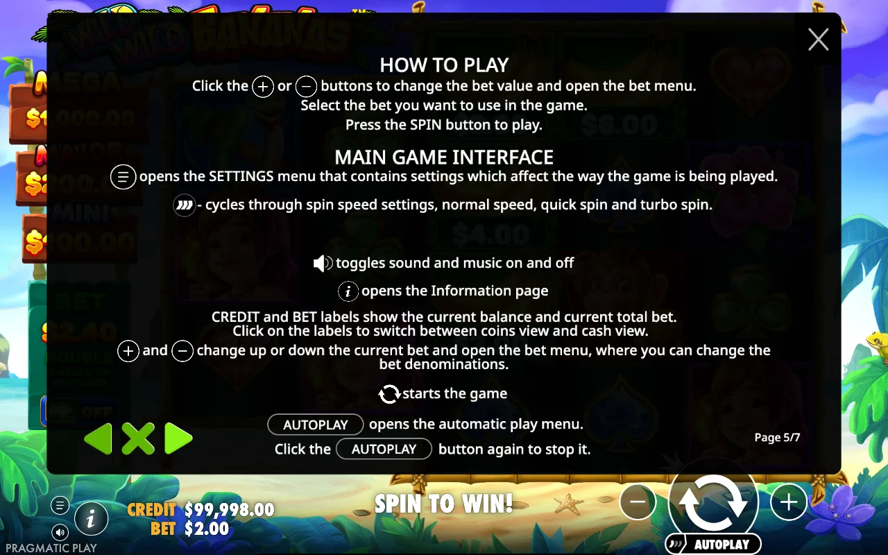 How to play — Wild Wild Bananas