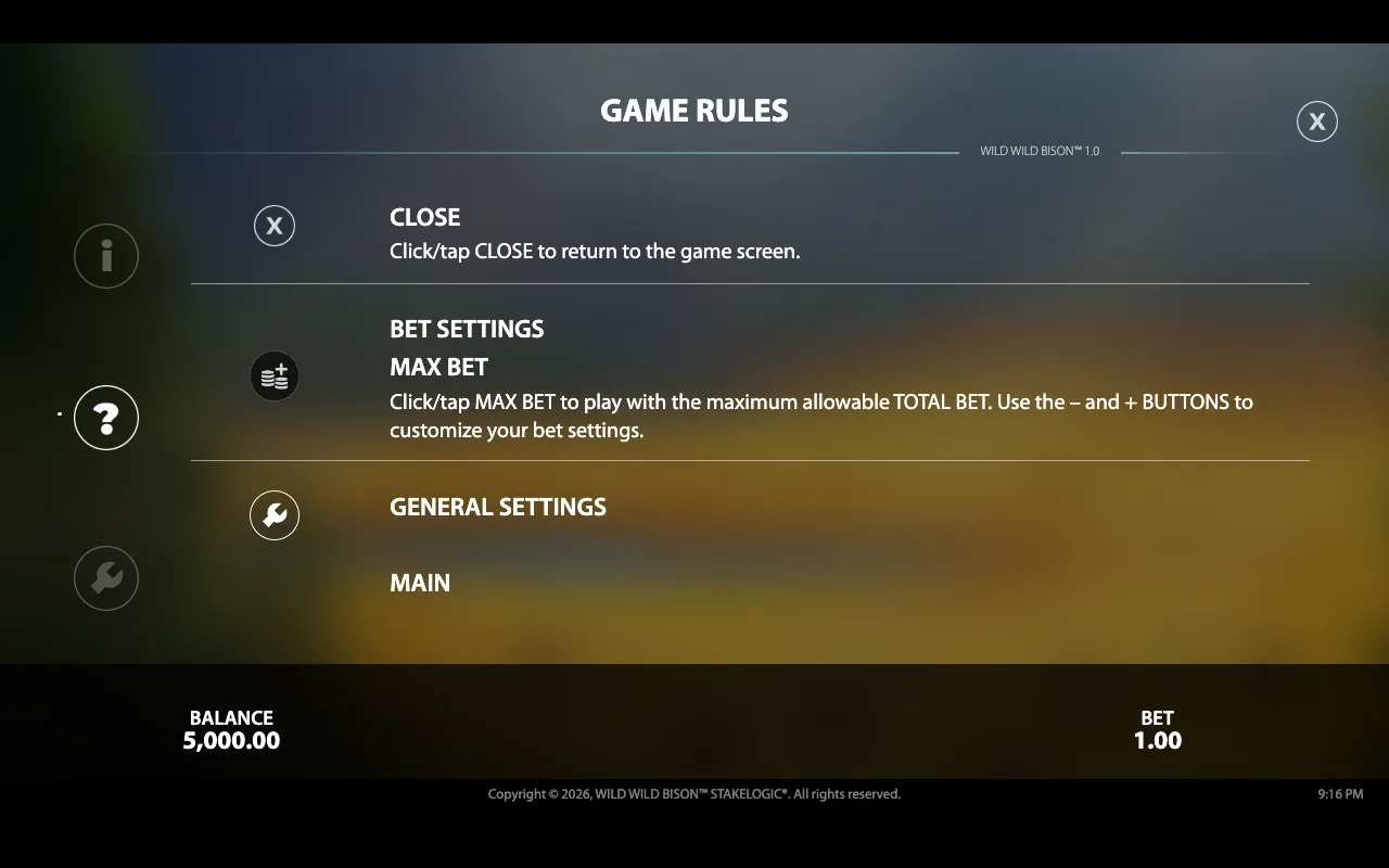 Game rules — Wild Wild Bison