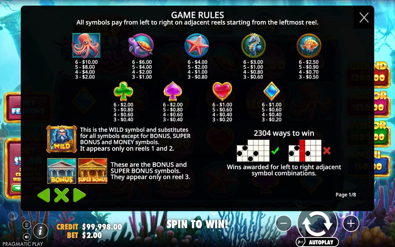 Game rules, page 1 — Wild Wild Pearls