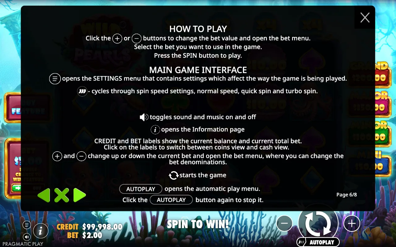 How to play — Wild Wild Pearls