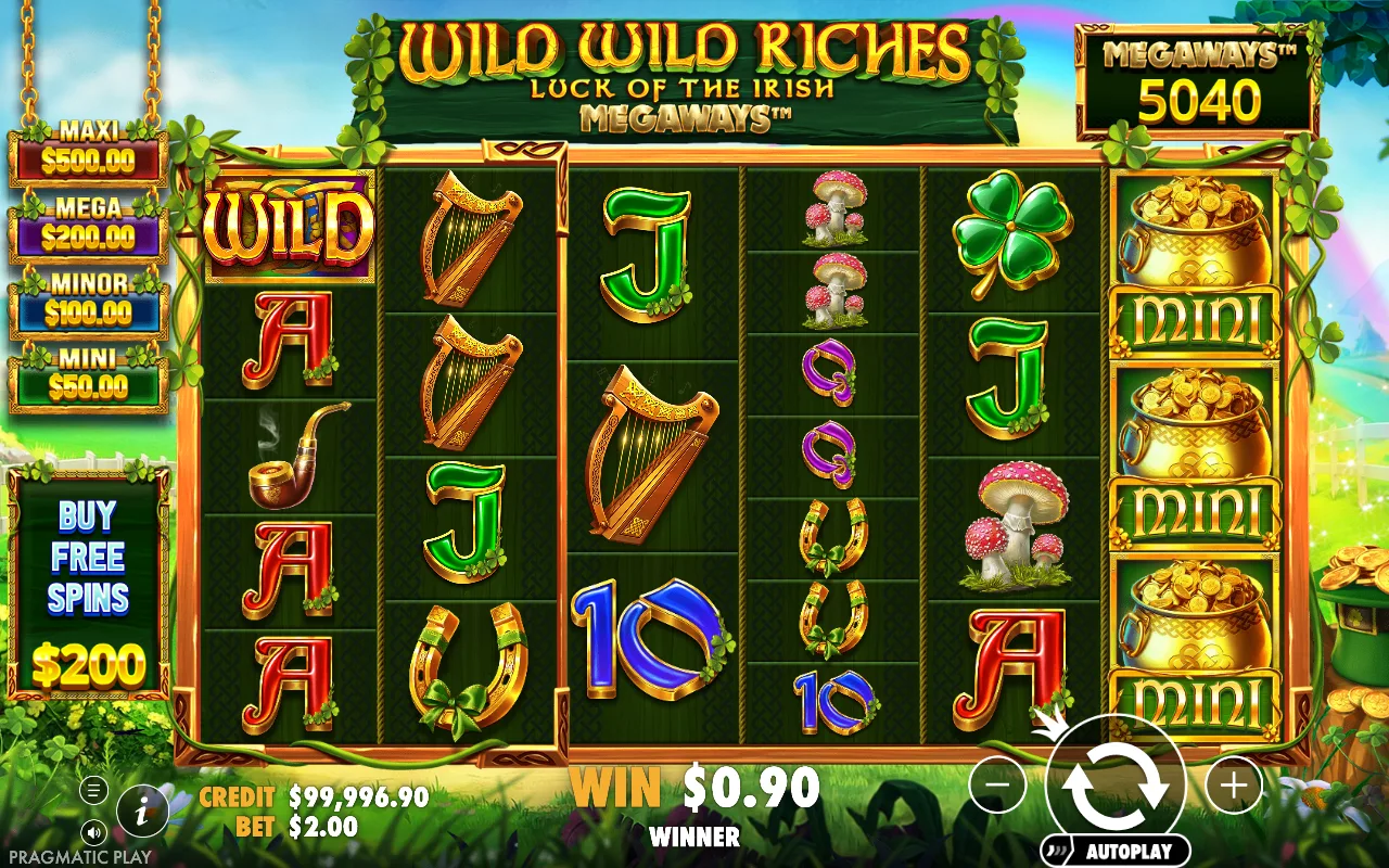 The base game — Wild Wild Riches Megaways