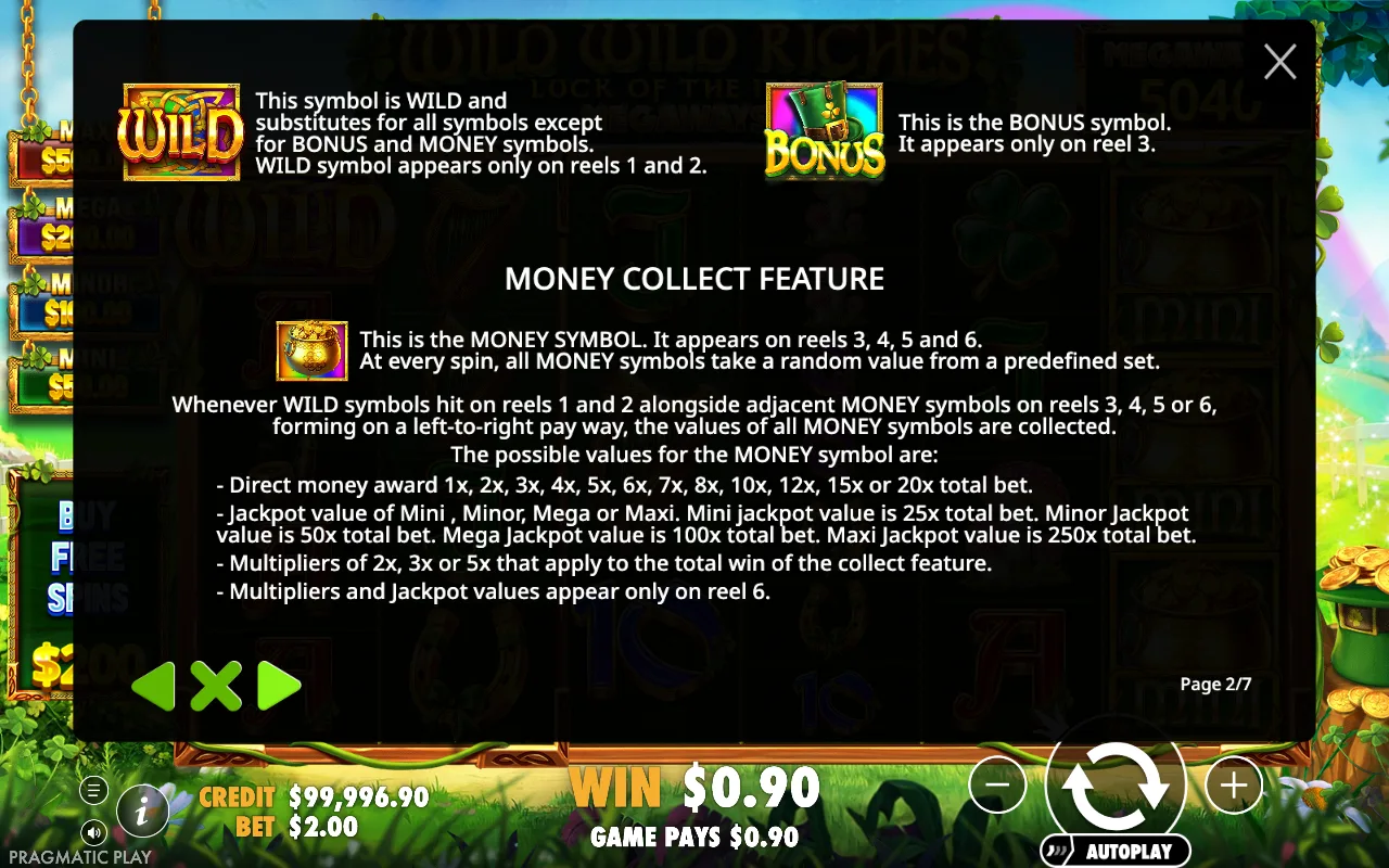 Money collect feature — Wild Wild Riches Megaways