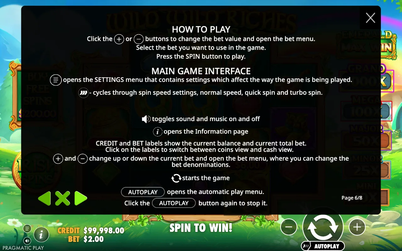 How to play — Wild Wild Riches Returns