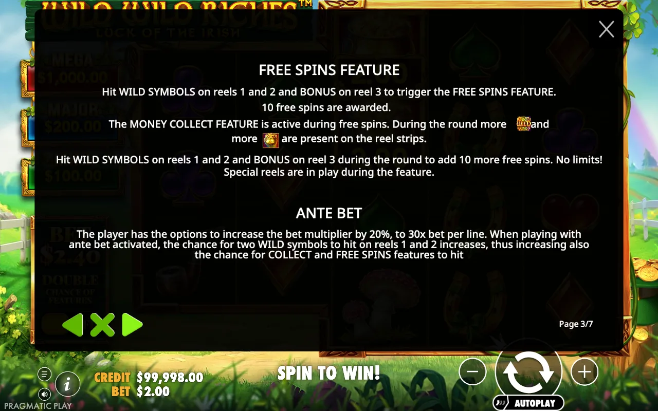 Free spins feature — Wild Wild Riches