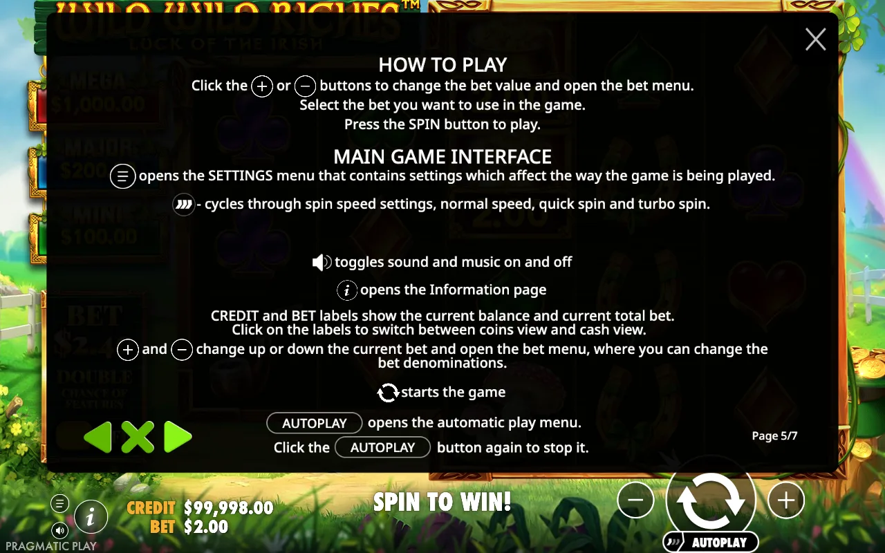 How to play — Wild Wild Riches