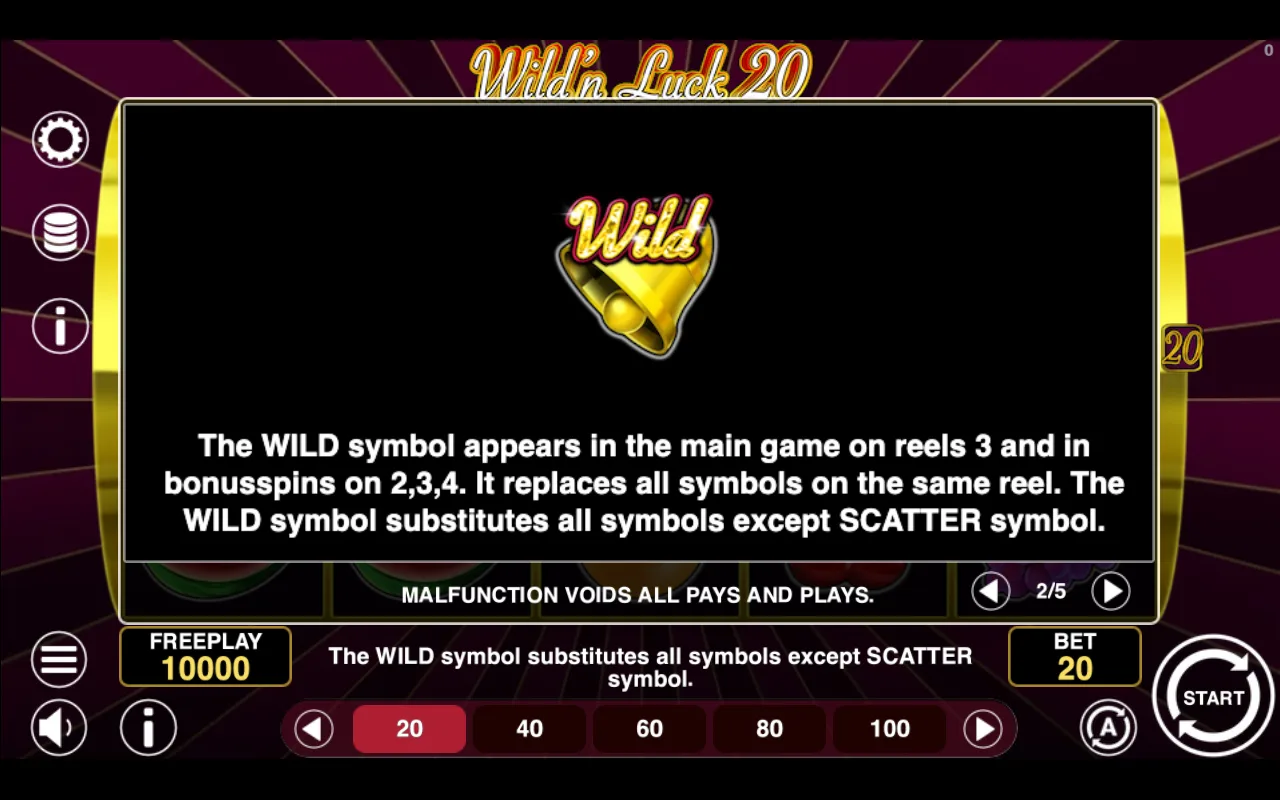 Game rules, page 2 — Wildn Luck 20