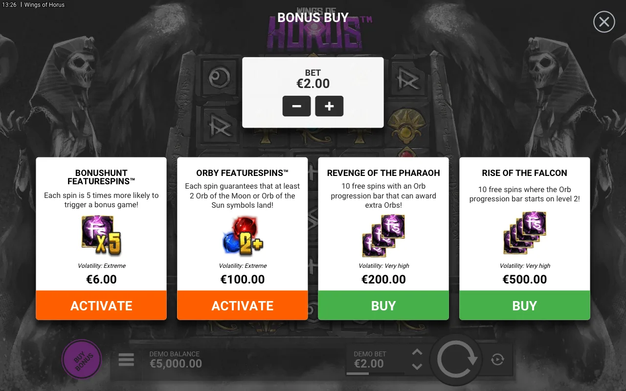 Buying the feature — Wings of Horus