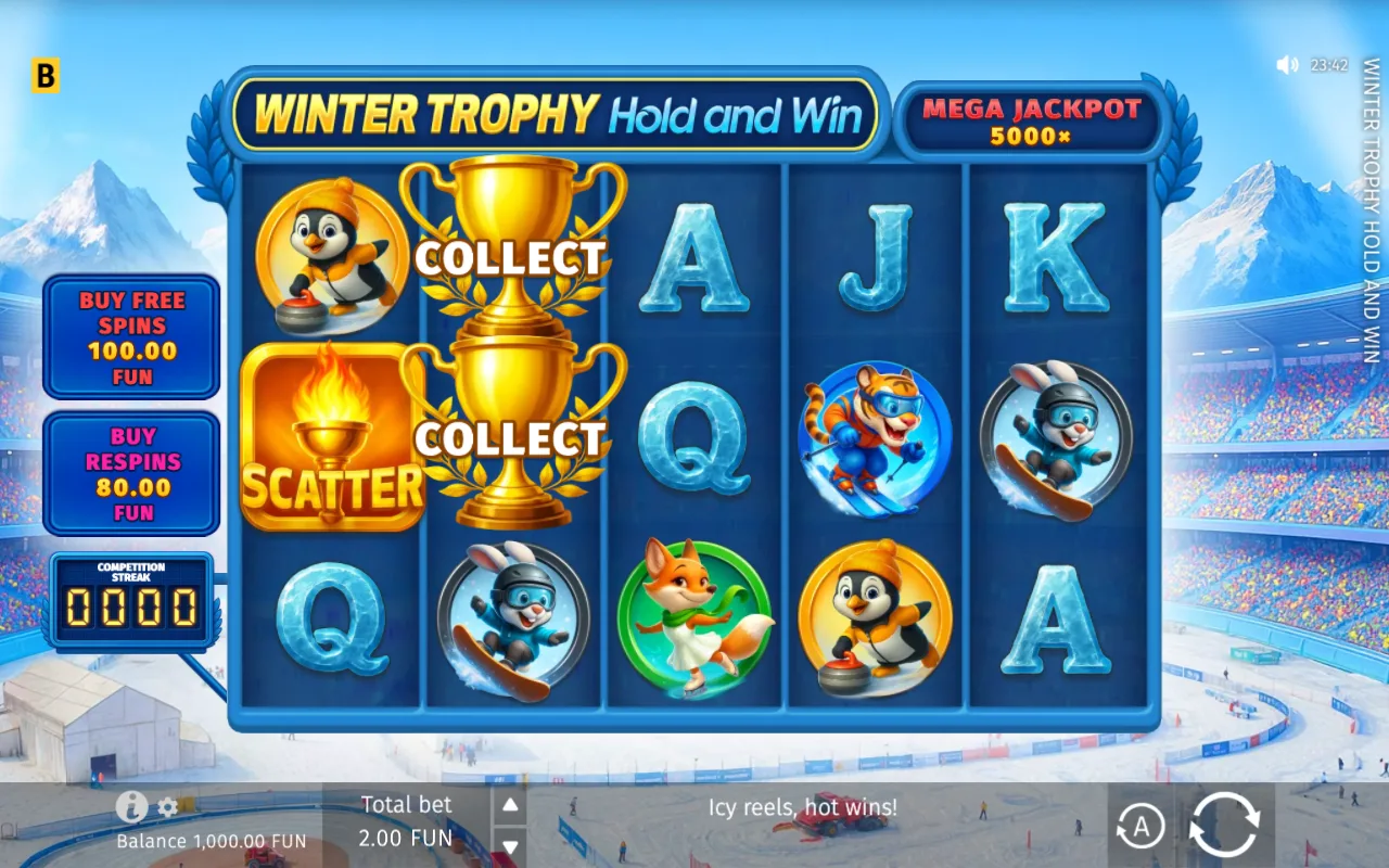 The base game — Winter Trophy Hold and Win