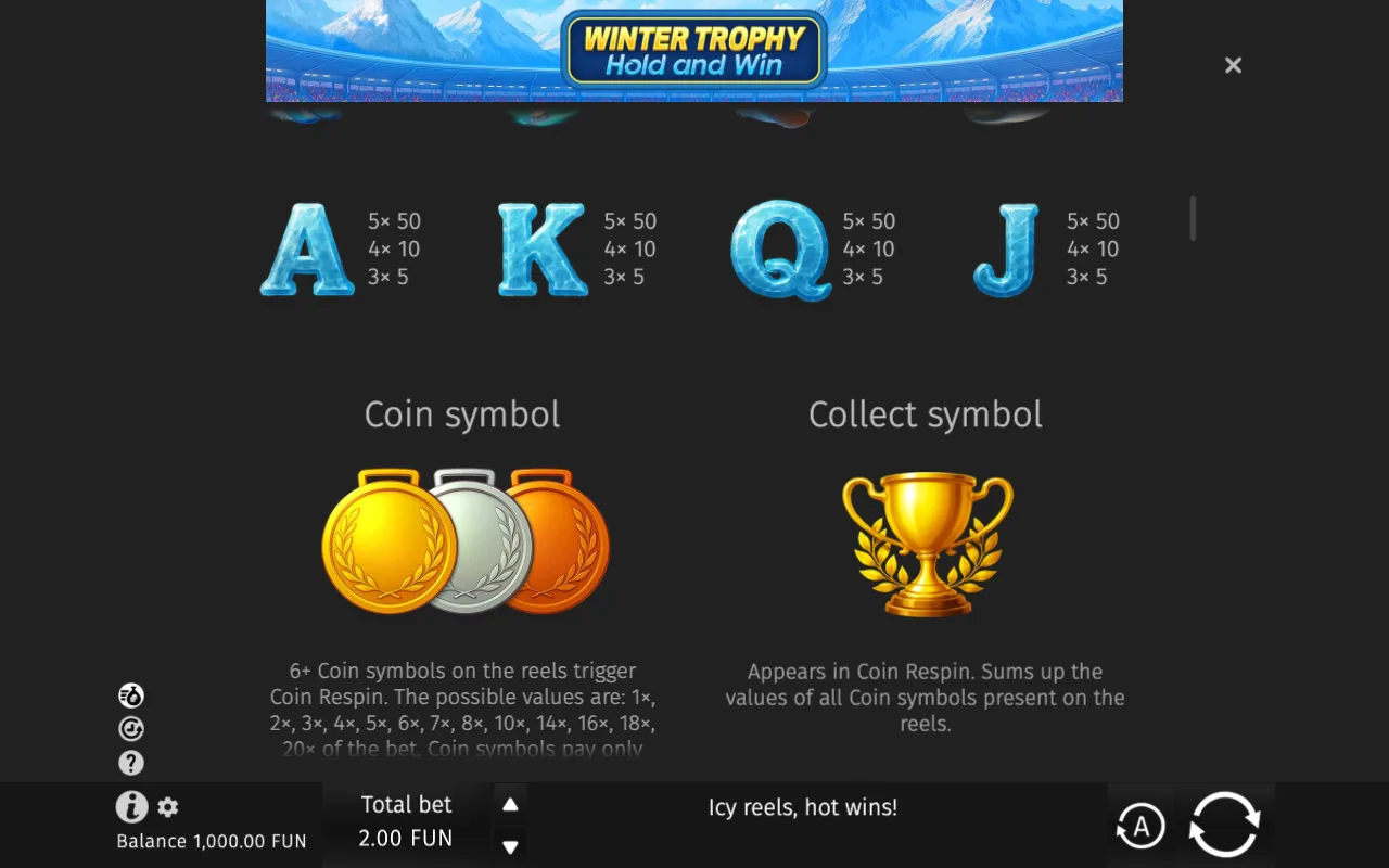 Game rules, page 2 — Winter Trophy Hold and Win