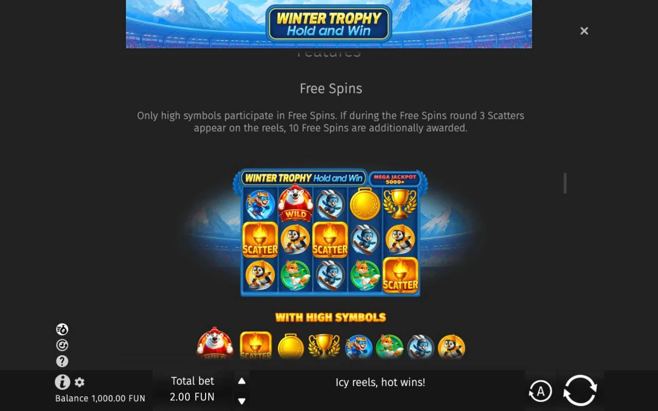 Game rules, page 4 — Winter Trophy Hold and Win