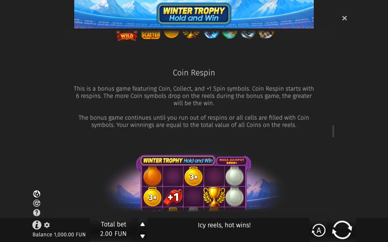 Game rules, page 5 — Winter Trophy Hold and Win