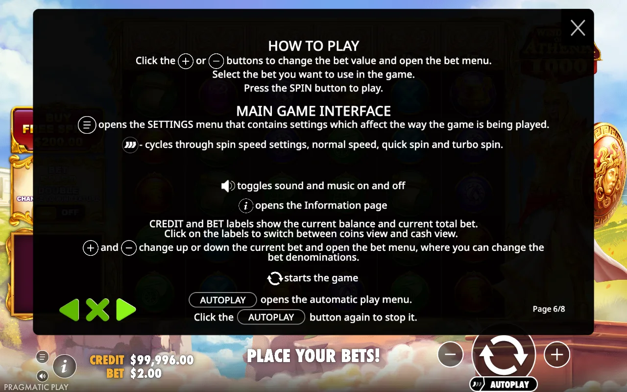 How to play — Wisdom of Athena 1000