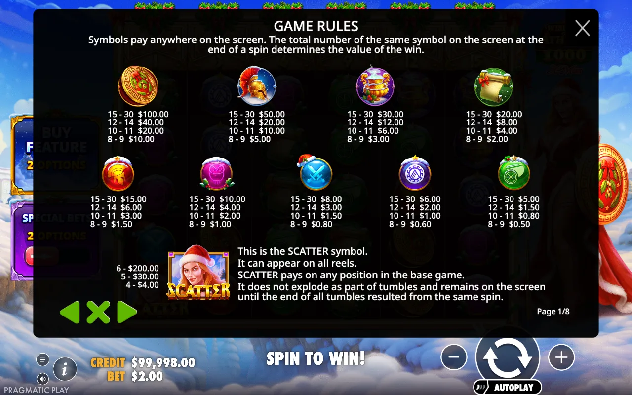 Game rules, page 1 — Wisdom of Athena 1000 Xmas