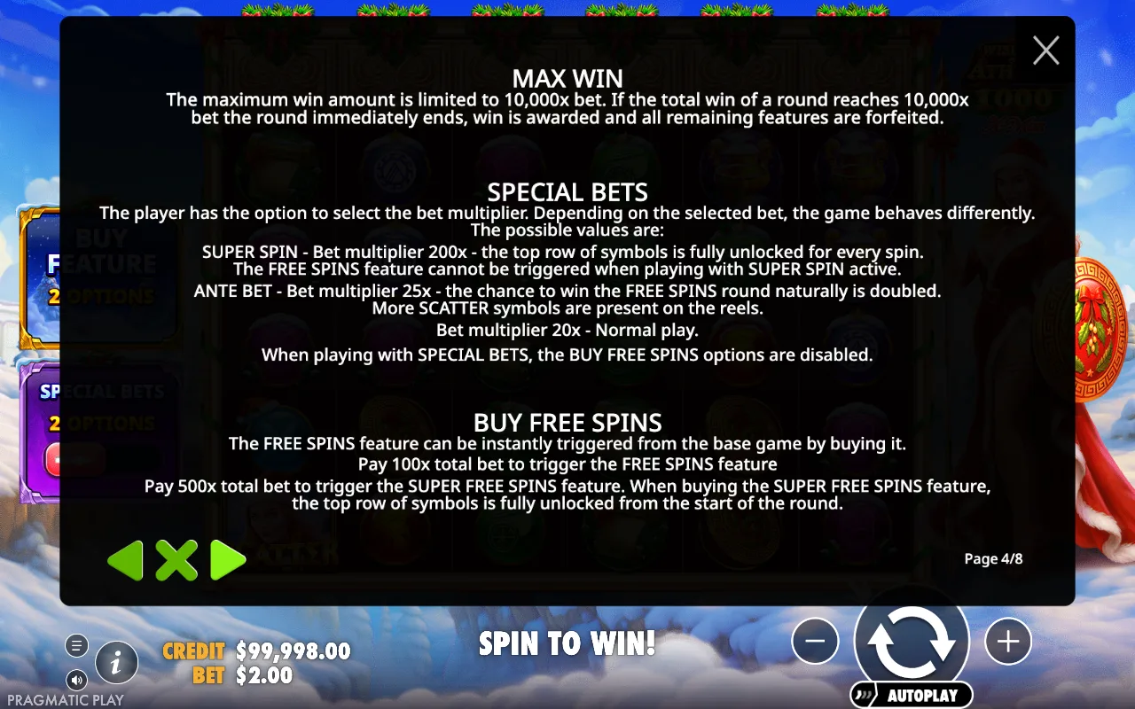 Max win — Wisdom of Athena 1000 Xmas