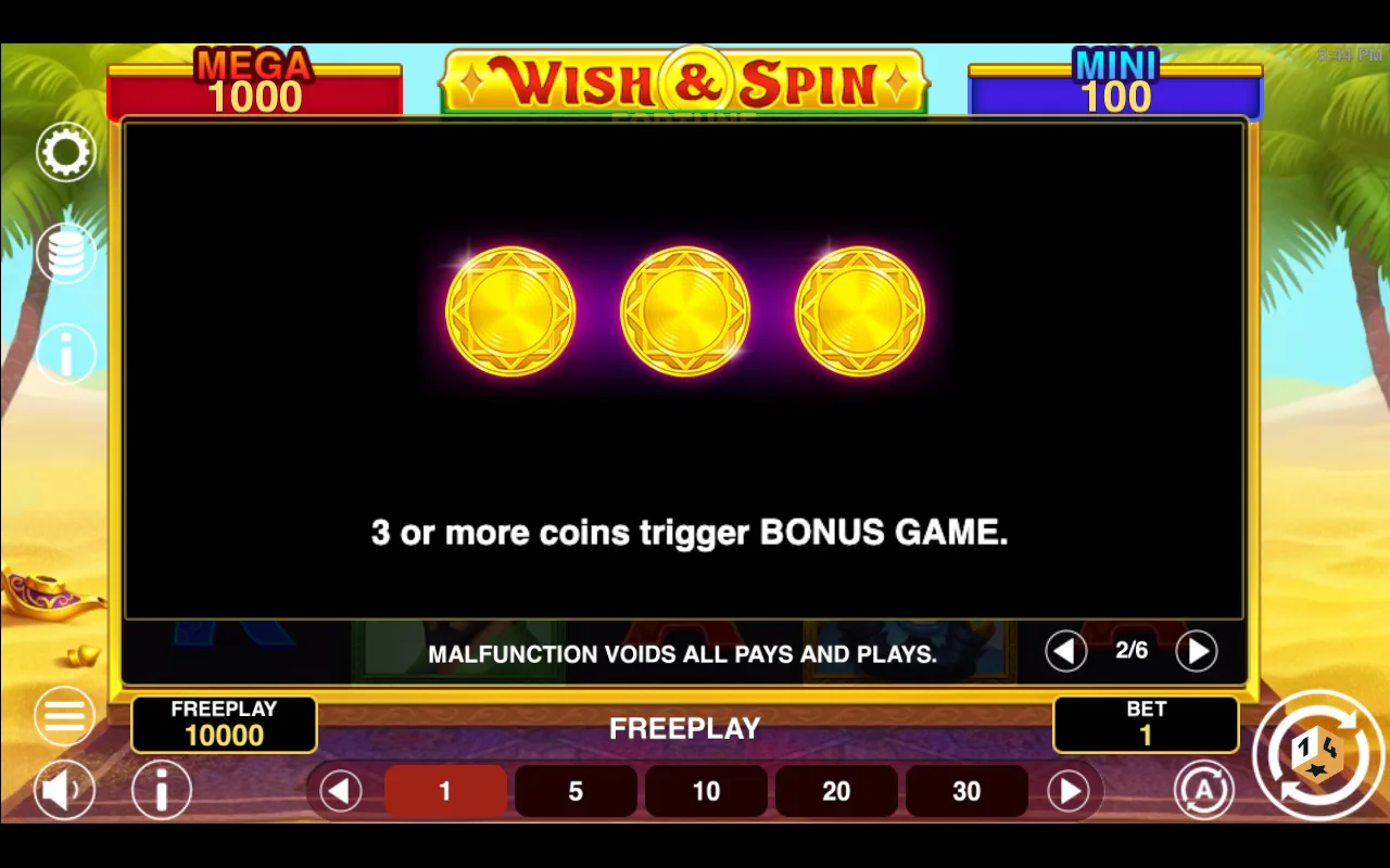 Game rules, page 2 — Wish And Spin Fortune