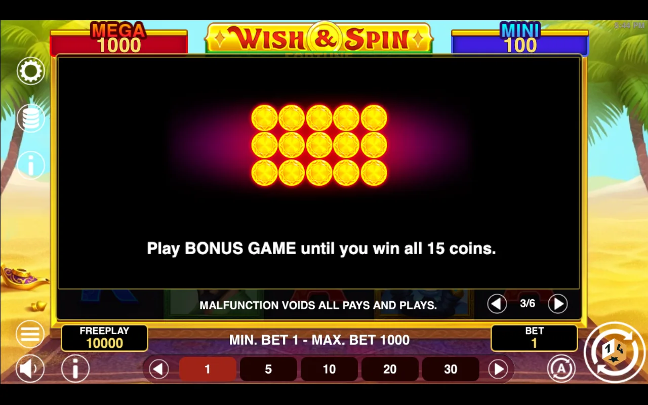 Game rules, page 3 — Wish And Spin Fortune
