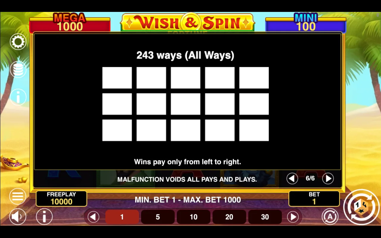 Game rules, page 5 — Wish And Spin Fortune