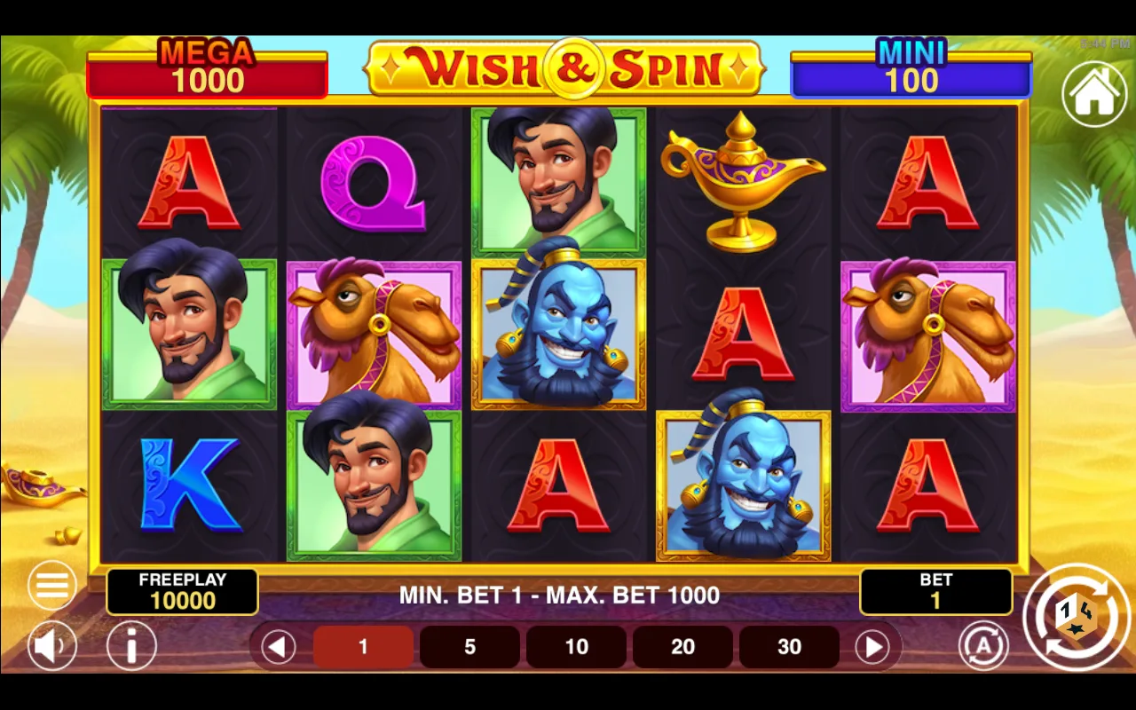 The base game — Wish And Spin Hold And Win