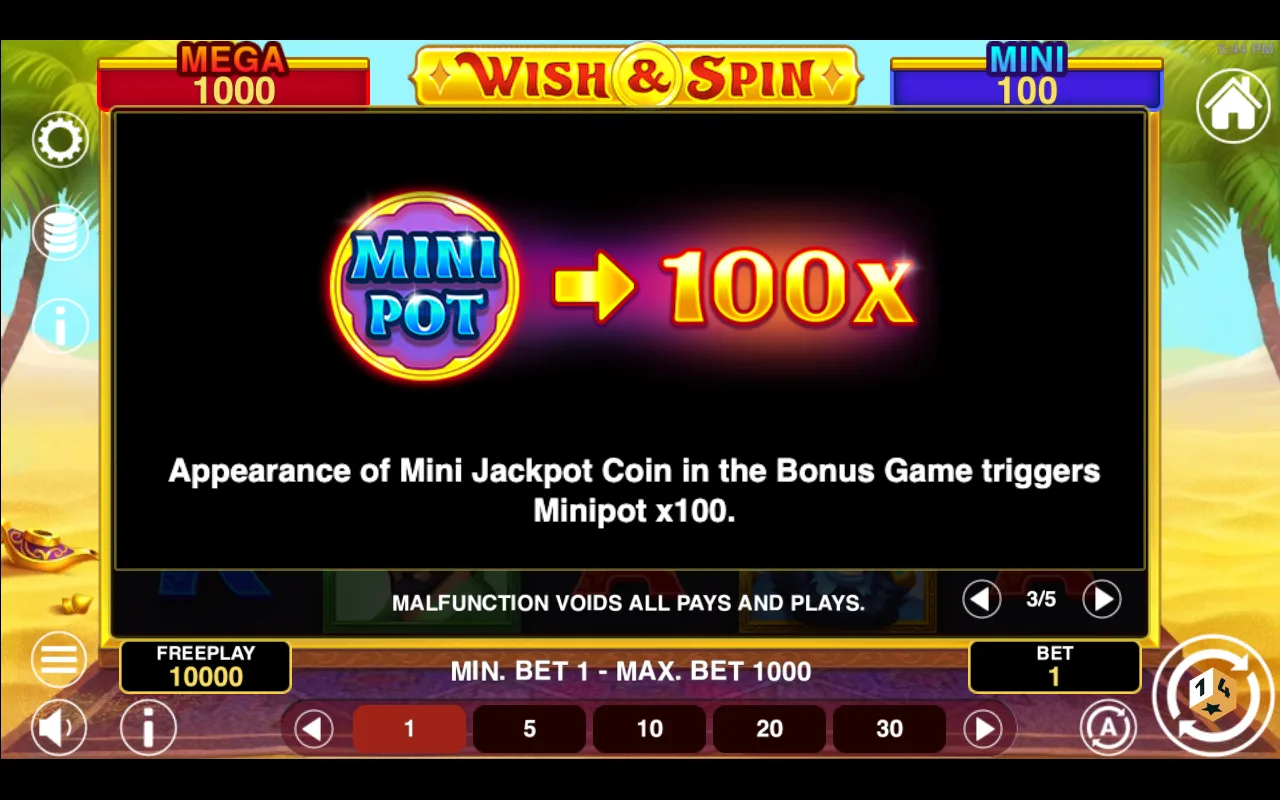 Game rules, page 3 — Wish And Spin Hold And Win