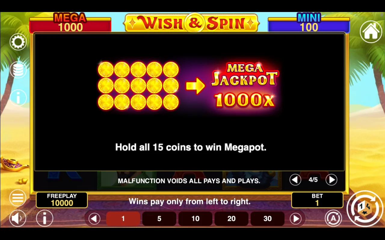 Game rules, page 4 — Wish And Spin Hold And Win