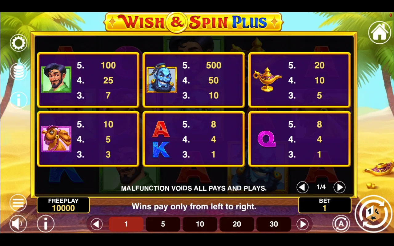 Game rules, page 1 — Wish And Spin Plus
