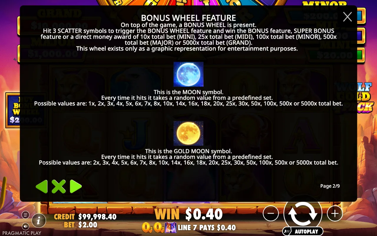 Game rules, page 2 — Wolf Gold 4 Pack