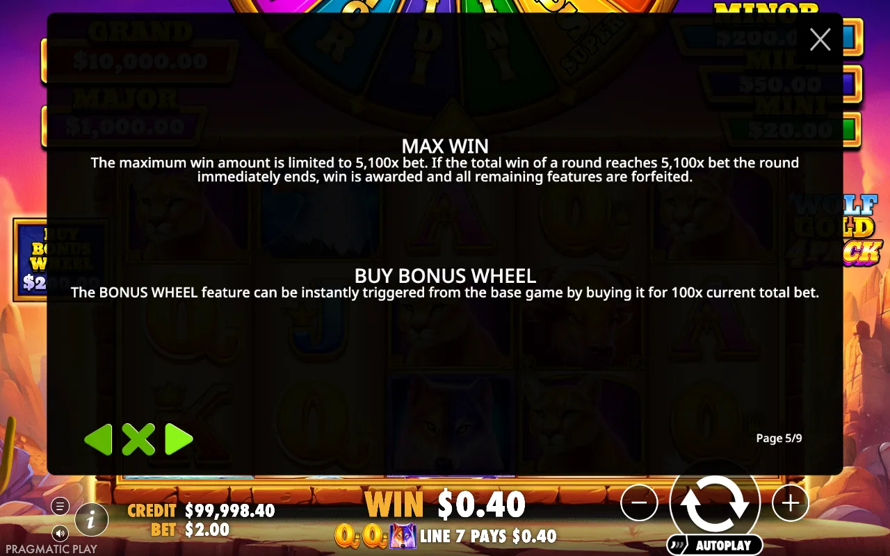 Max win — Wolf Gold 4 Pack