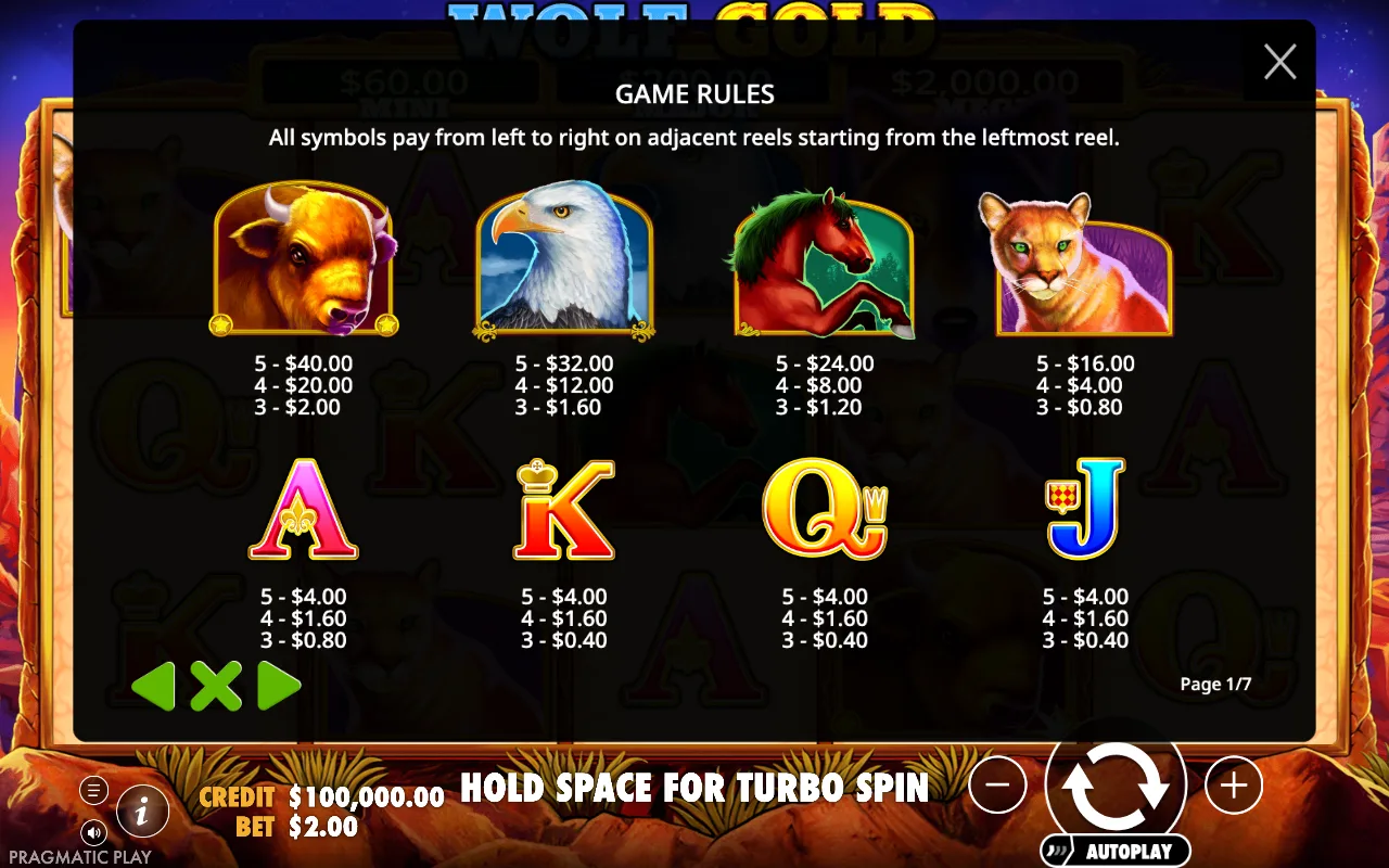 Game rules — Wolf Gold