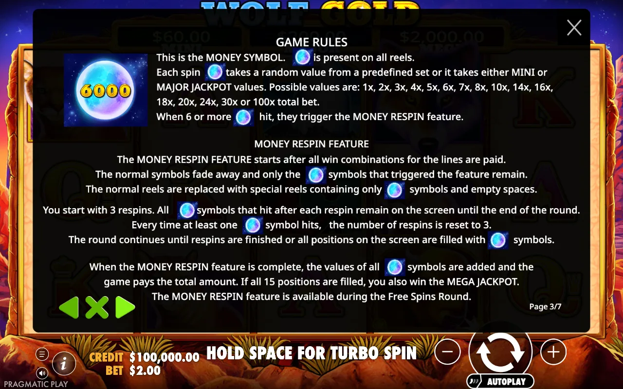 Game rules — Wolf Gold