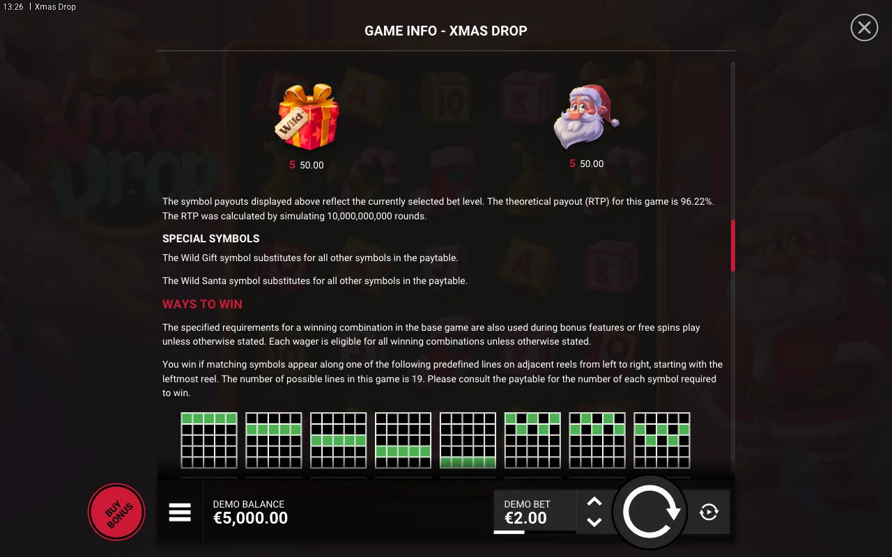 Special symbols — Xmas Drop