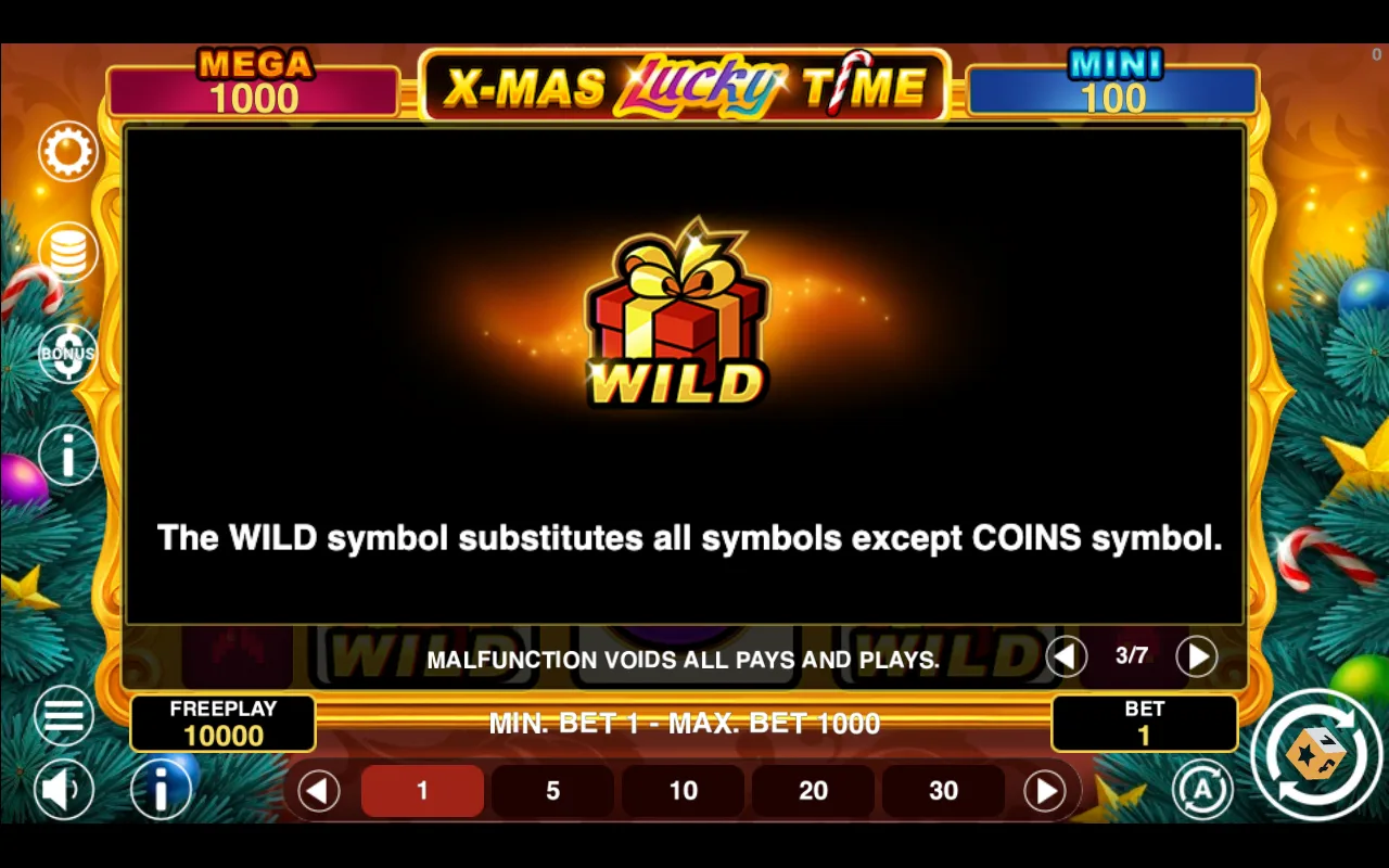 Game rules, page 3 — Xmas Lucky Time Hold And Win