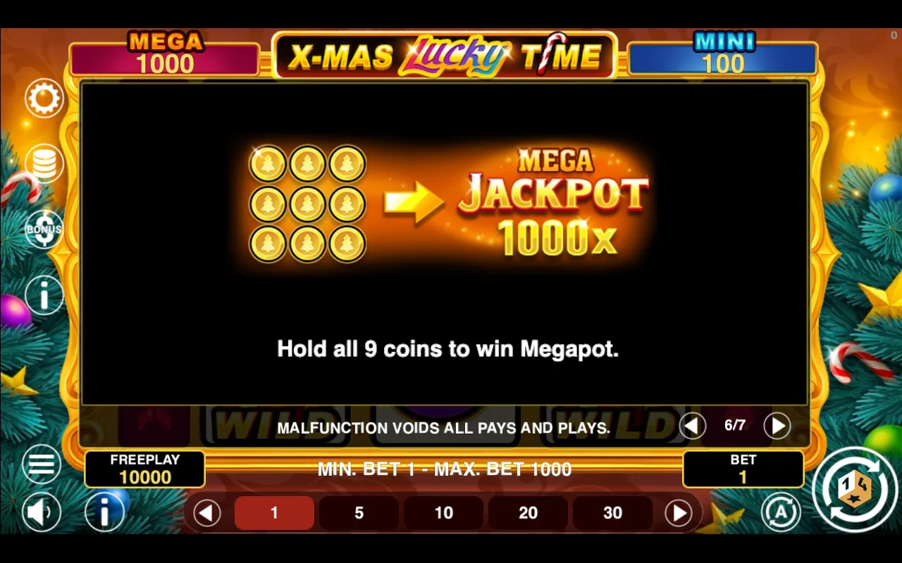 Game rules, page 6 — Xmas Lucky Time Hold And Win