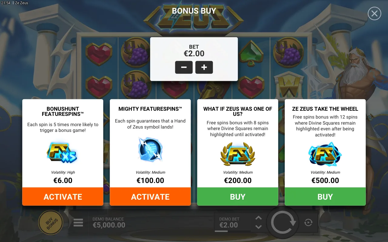 Buying the feature — Ze Zeus