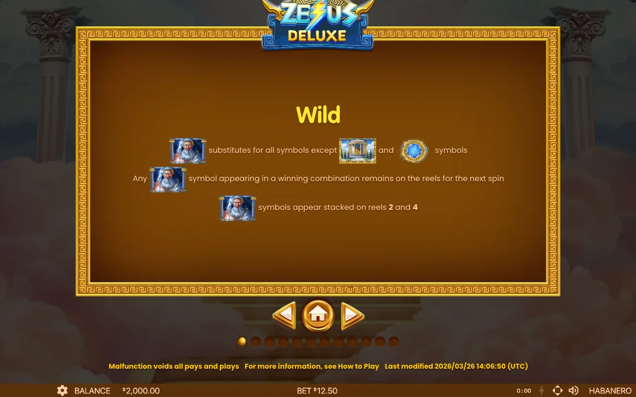 Game rules, page 3 — Zeus Deluxe
