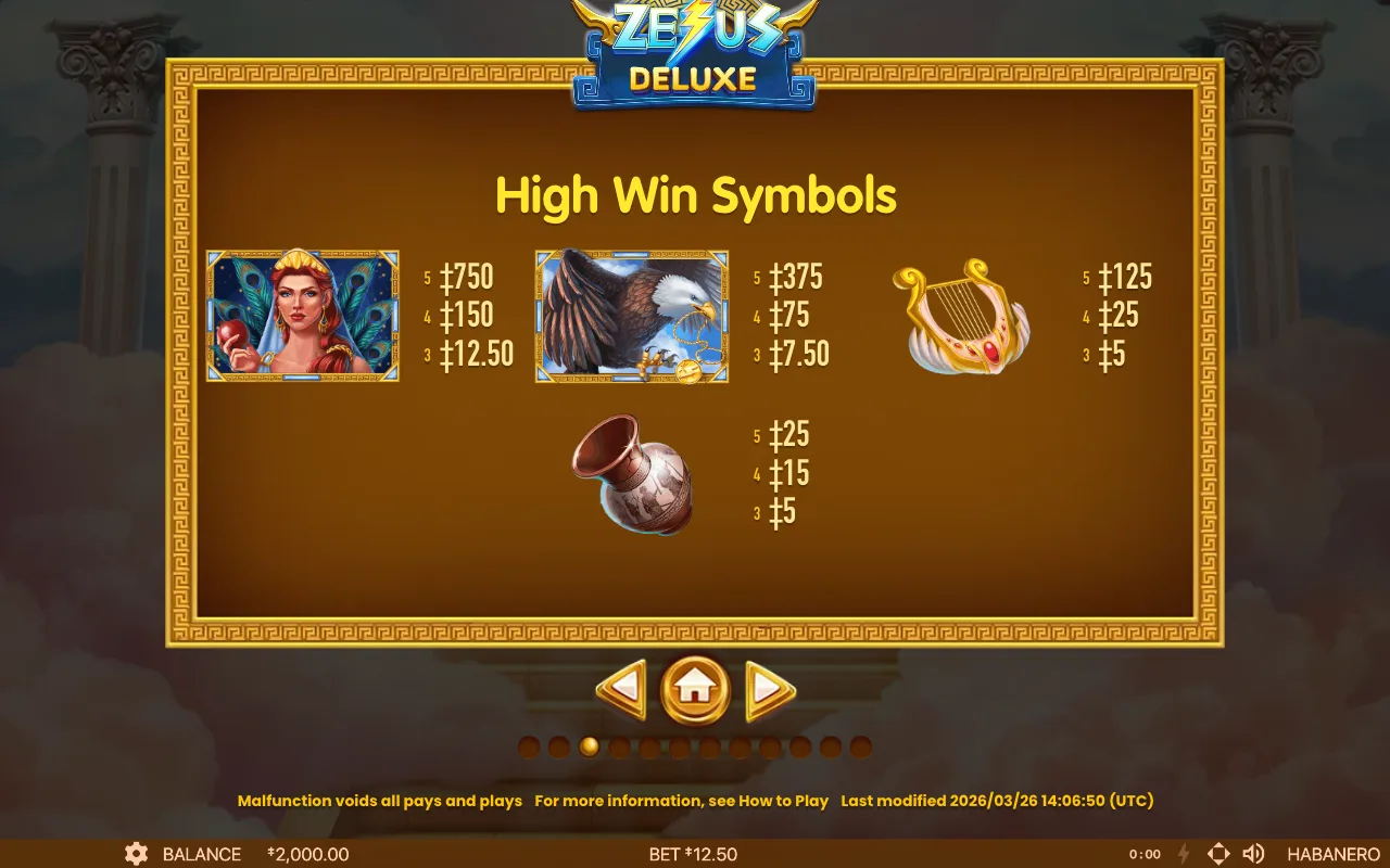 Game rules, page 5 — Zeus Deluxe