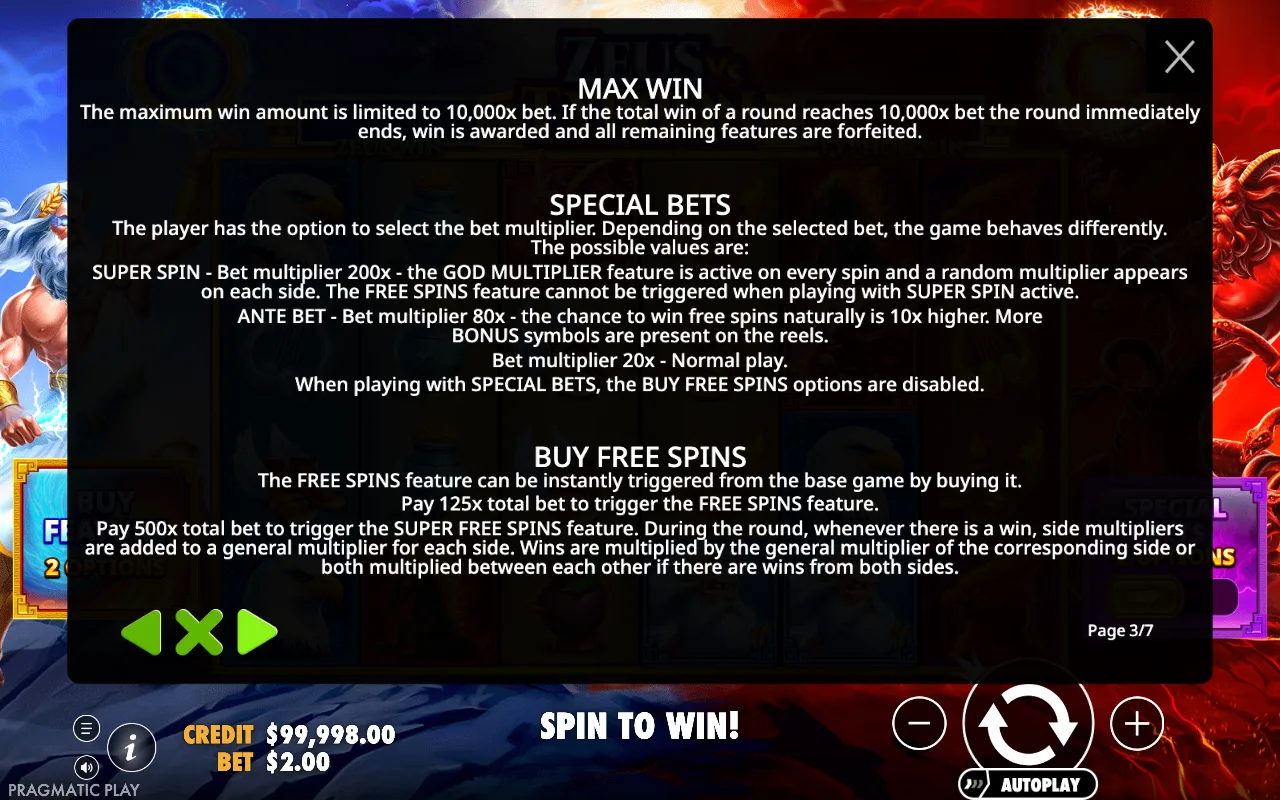 Max win — Zeus vs Typhon
