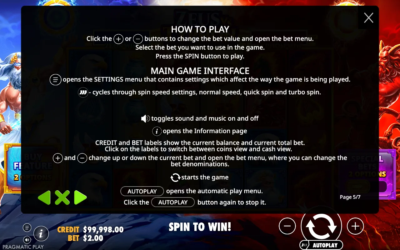 How to play — Zeus vs Typhon