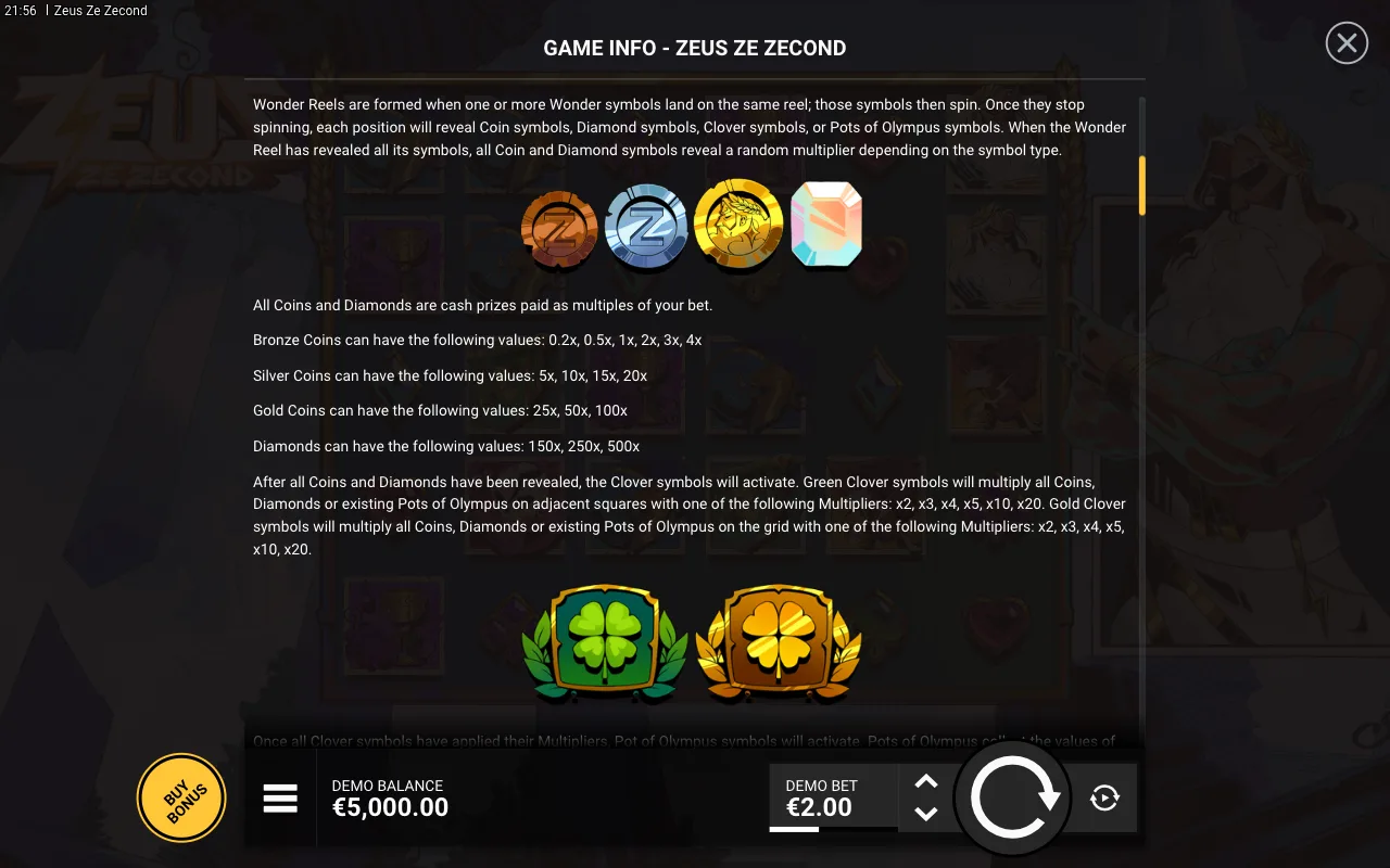 Game rules, page 2 — Zeus Ze Zecond
