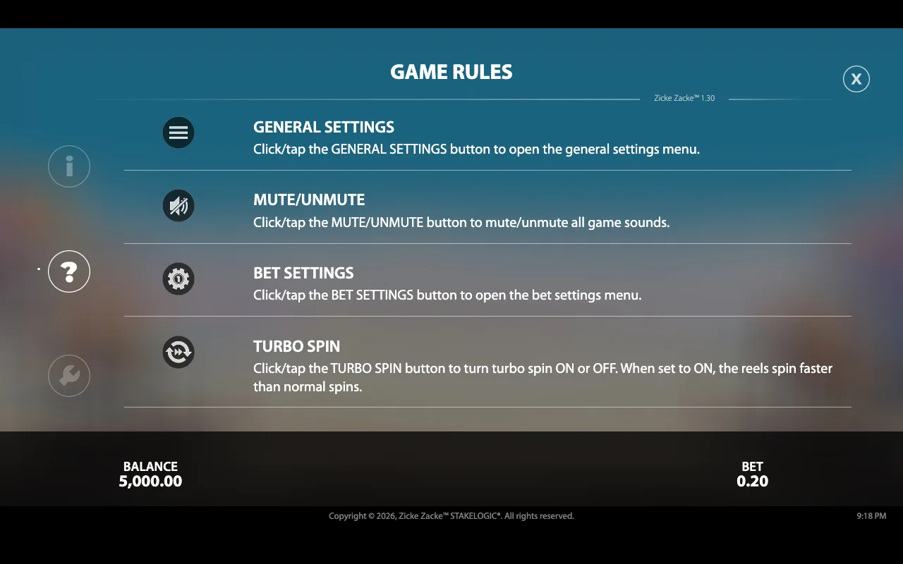Game rules, page 4 — Zicke Zacke