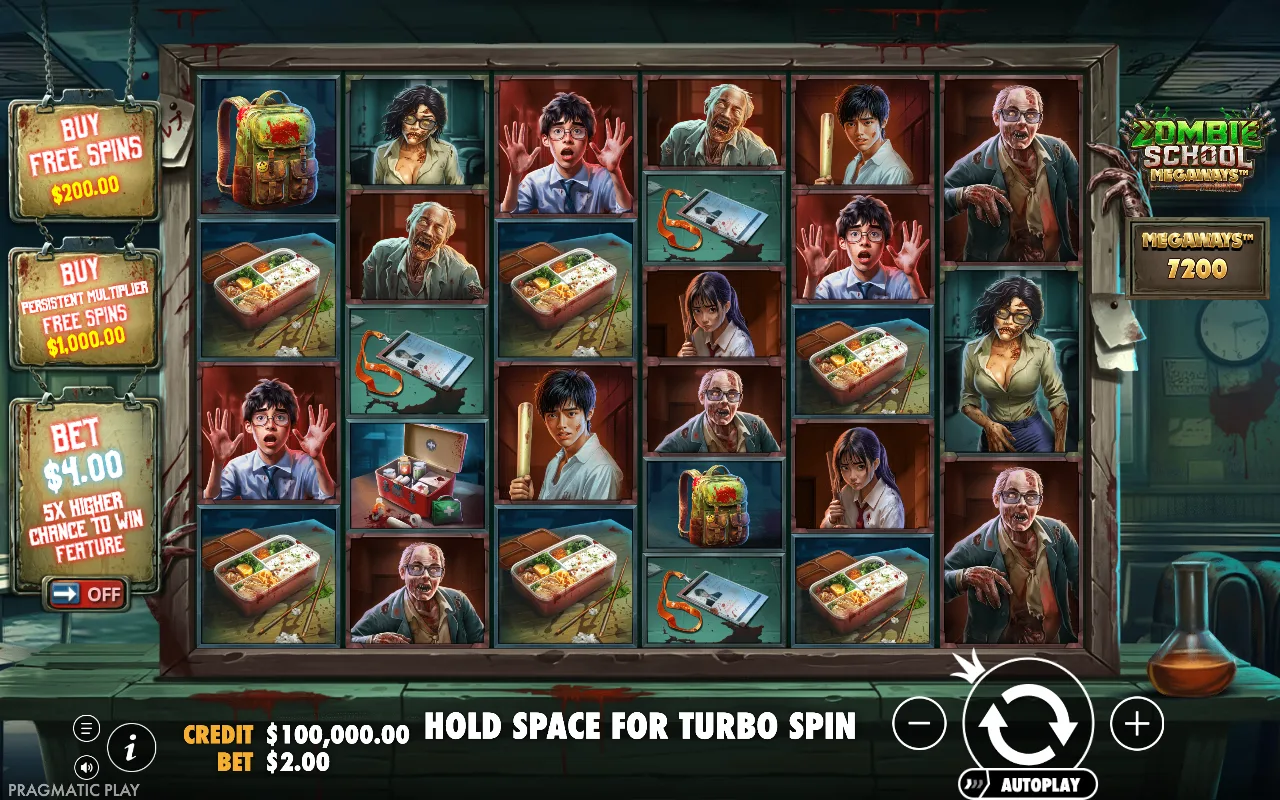 The base game — Zombie School Megaways